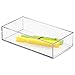 IDesign Decorative Countertop Vanity Tray Organizer for Bathroom, Bedroom, Closet, Entryway, The Clarity Collection – 4” x 8” x 2”, Clear, Small