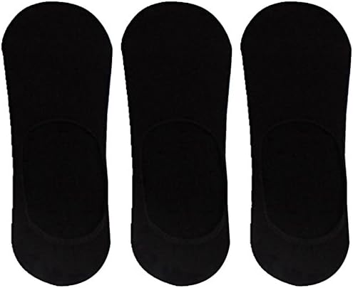 Bense Men's No Show Liner Invisible Cotton Socks Black Pack of 3