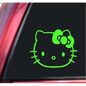 Hello Kitty #2 Vinyl Decal Sticker - Lime Green