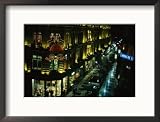 A Buenos Aires Shopping District at Night Framed Photographic Poster Print by Pablo Corral Vega, 21x17