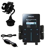Philips GoGear HDD6330 Car Cup Holder with Car Charger - Uses Gomadic TipExchange