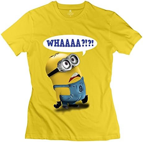 Tianbang Cool Surprised Minion Whaaaa Women's T-shirt Size XXL Yellow