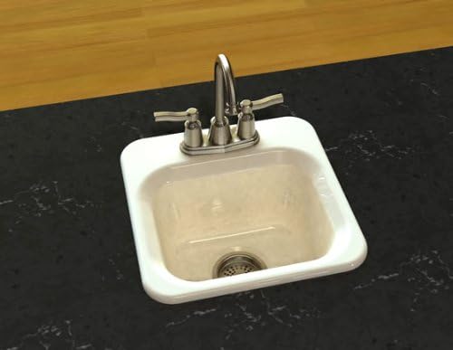 Song S-8280-3-4-70 CALYPSO Cast Iron Single Bowl Sink in White Finish