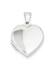 14k White Gold Polished Heart-Shaped Locket. Metal Wt- 0.74g