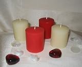 100% Beeswax Candles - Set of 4 Valentine Votives in IVORY