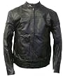 Mens Black Leather Motorcycle Jacket with Vents - Leatherbull(Free U.S. Shipping)