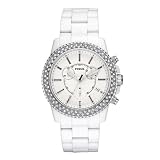 Fossil #CH2671 Women's Stella White Acrylic Chronograph Watch