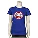 Majestic Threads Detroit Pistons Royal Blue Ladies Swarovski Crystal Contrast Hem Basic T-shirt