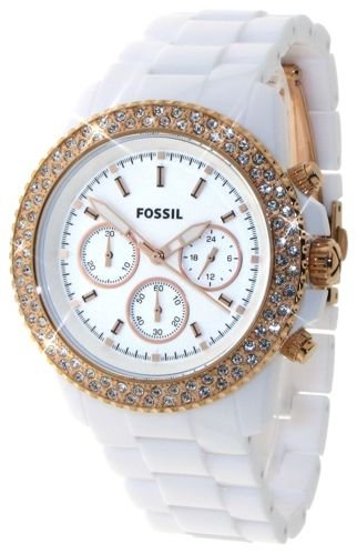 Fossil Damen-Armbanduhr Ladies Sport Rotgold Analog Quarz CH2716 Preisvergleich
