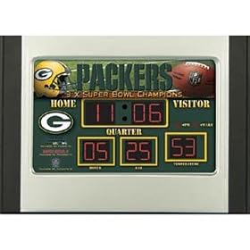 Team Sports Green Bay Packers Scoreboard Desk Clock by