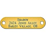 Brass Rivet Pet Tag (Gold Color) Id Plate for Dog Collar with Set of Rivets