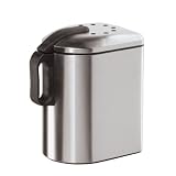 Oggi Deluxe Countertop Compost Pail with EZ-Open Lid and Charcoal Filter, Stainless Steel