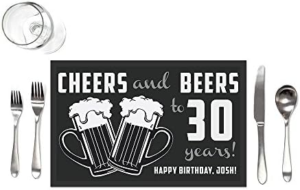 Cheers and Beers Birthday Placemats - Set of 12