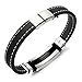 Jstyle Stainless Steel Mens Black Silicone Braceles for Men