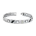 New Style Mens Stainless Steel Bracelet with 18 Karat Gold Rivets