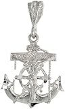 Sterling Silver Mariner's Cross Pendant, 1 1/16 in. (27mm)
