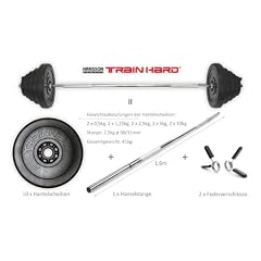 TrainHard Langhantel Hantelstange Hantelscheiben 41KG