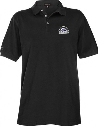 Buy Colorado Rockies Black Classic Pique Stainguard Polo Shirt