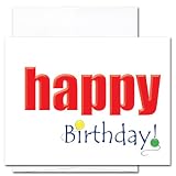 Birthday Cards - Red Letter Day, box of 24 printer-compatible mini-cards & envelopes
