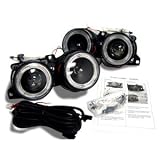 1985-1991 BMW E30 3-Series Quad Angel Eye Headlights Black Housing by Depo