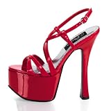 6 1/2 Inch Womens Evening Shoes Sexy Dress Shoes Stiletto High Heel Slingback Platform Shoe :  stiletto heels sexy high heel shoes platform heels slingback platform shoe