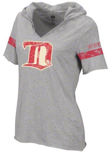 NHL Women's Detroit Red Wings Classics Hooded Tee (Grey, Small)