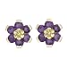 14K Yellow Gold 1.14 ct. Amethyst Floral Earrings