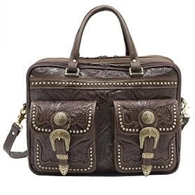 American West Old West 3 Compartment Laptop Briefcase