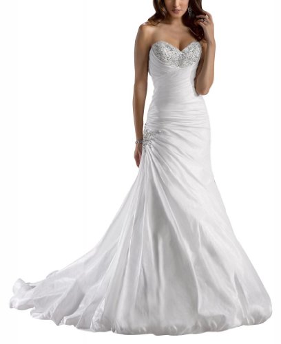 GEORGE BRIDE Sweetheart Neckline Taffeta Wedding Dress With Beaded Bodice