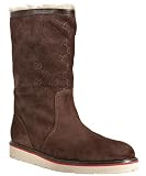 Gucci dark brown suede shearling pull-on boots