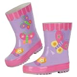 Stephen Joseph Girls 2-6x Butterfly Rain Boots,Lavender,8