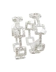 Women 14k White Gold 1.51ctw diamond Hoop earring 23 25686 Size 5.8