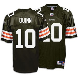 Brady Quinn Reebok NFL Brown Premier Cleveland Browns Jersey - Medium