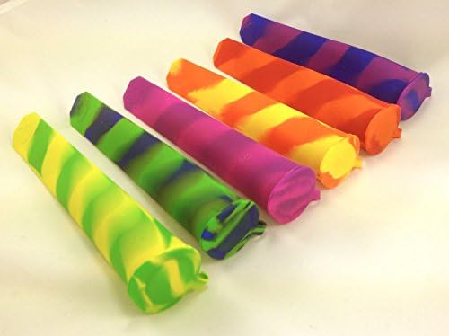Rebecca Popsicle Molds Maker with Attached Cap Silicone Ice Pop Molds Set of 6 Ice Pop Maker Set Multi Color Blending