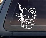 Hello Kitty Kalashnikov AK - 47 Car Decal / Sticker - White