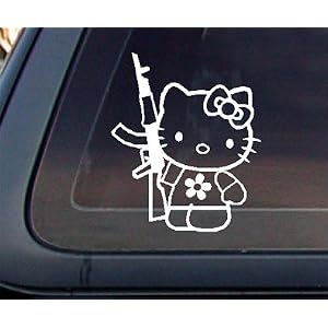 Hello Kitty Kalashnikov AK - 47 Car Decal / Sticker
