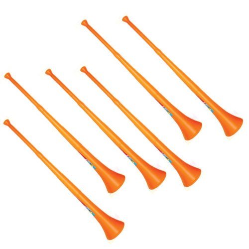 Vuvuzela - South African Style Collapsible Stadium Horn Orange (Pack of 6)