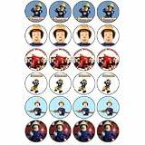 Fireman Sam style Edible Wafer Paper Fairy/Cup Cake Toppers x 24 - Ideal for a Fireman Sam Birthday Party