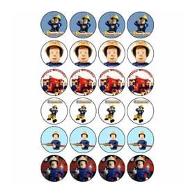 Fireman Sam style Edible Wafer Paper Fairy/Cup Cake Toppers x 24 - Ideal for a Fireman Sam Birthday Party