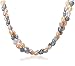 Mauve, Peach and Dyed Grey Free-Form Freshwater Cultured Pearl Two-Row Necklace, 18