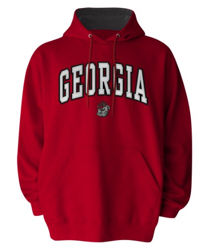 NCAA Men's Georgia Bulldogs Hooded Sweatshirt (Red, Large)