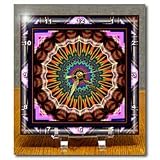 MANDALA zen InnerBalance harmony gold yellow orange purple blue glowing chakra meditation - 6x6 Desk Clock
