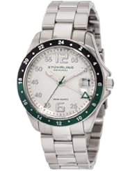 Stuhrling Original Womens 290.122P12 Aquadiver Regatta Galleon Swiss Quartz Date Stainless Steel Bracelet Watch
