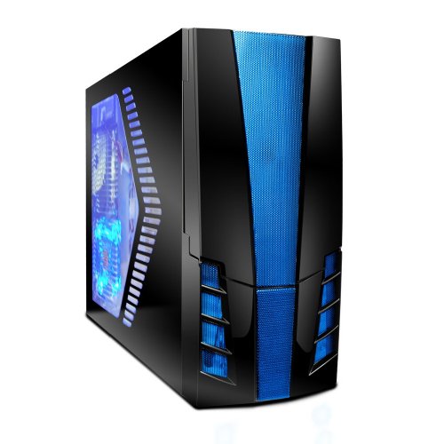 Xion AXP-ARM001-BL Gaming Series ArmorX Steel ATX Mid Tower Computer Case - Retail Black/Blue
