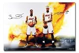 LeBron James Dwayne Wade Dual Autographed Miami Heat Next Level 24X16 Photo - Unframed (UDA)
