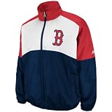 MLB Men's Boston Red Sox Sports Night Lightweight Full Zip Jacket (Athletic Navy/Athletic Red/White, Large)