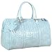 Fontanelli Shiny Sky Blue Croco Leather Travel Bag