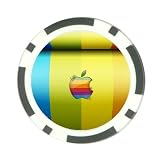 Poker Chip Card Guard of Vintage Retro Apple Computers Rainbow Logo