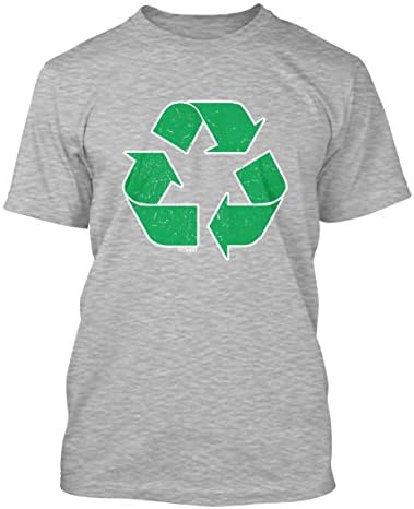 Distressed Green Recycle Logo Men's T-shirt (Large, LIGHT GRAY)
