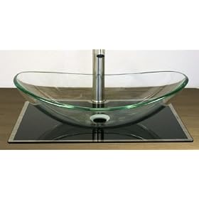 New Tempered Glass Vessel Sink Vanity Bathroom Bath Sink Premium Quality
